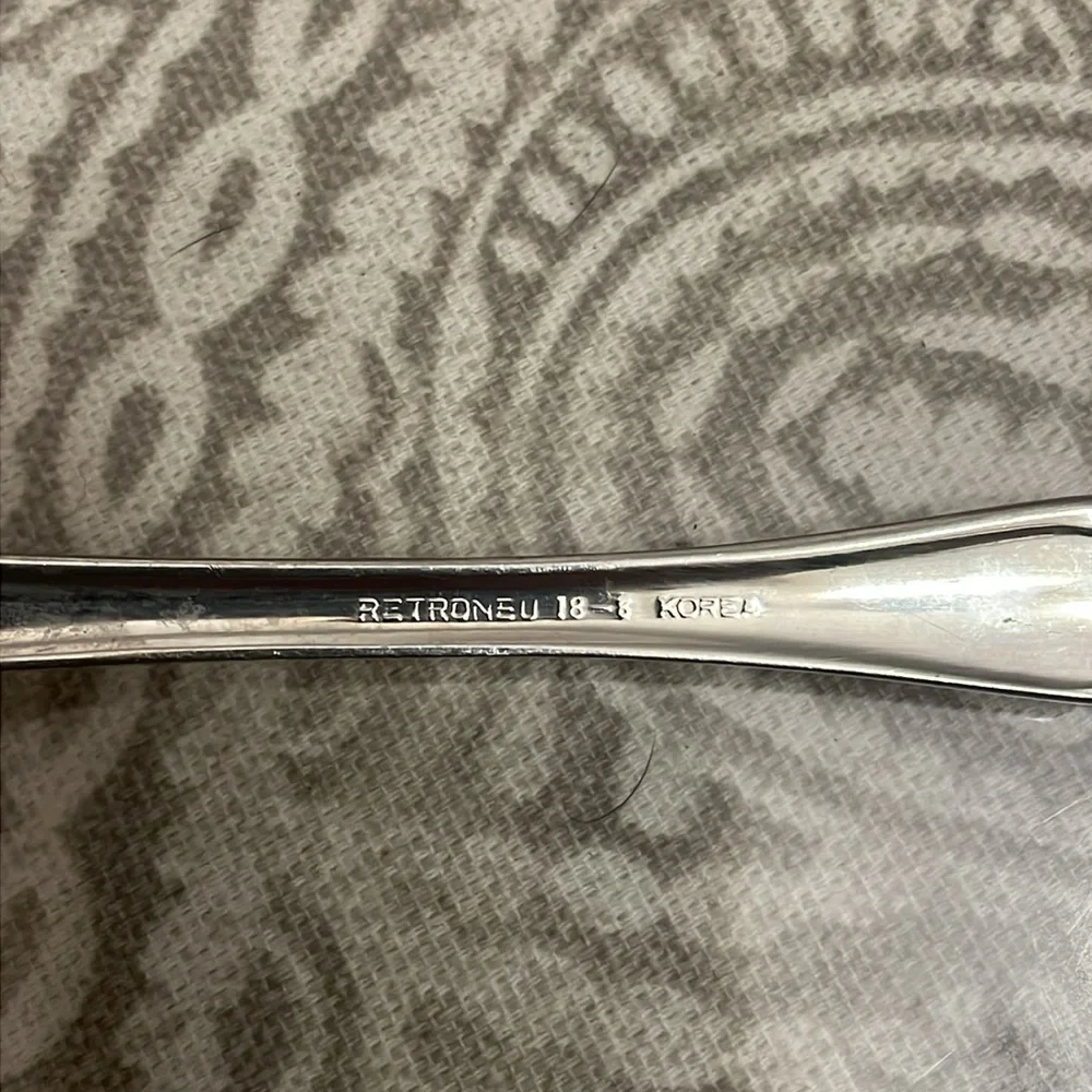Retroneu stainless steel dinner‎ Fork 18-8 Korea flower pattern